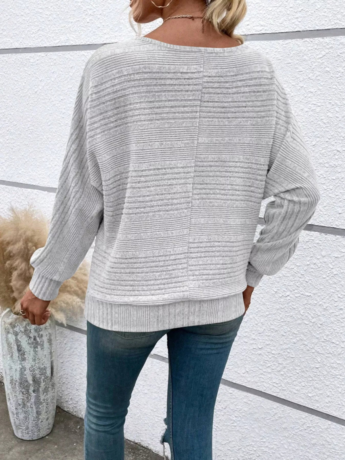 Womens Ribbed Long Sleeve Top