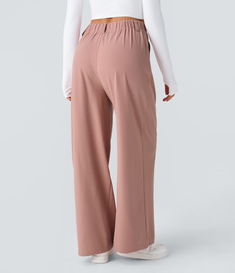 Womens High Waisted Wide Leg Work Pants