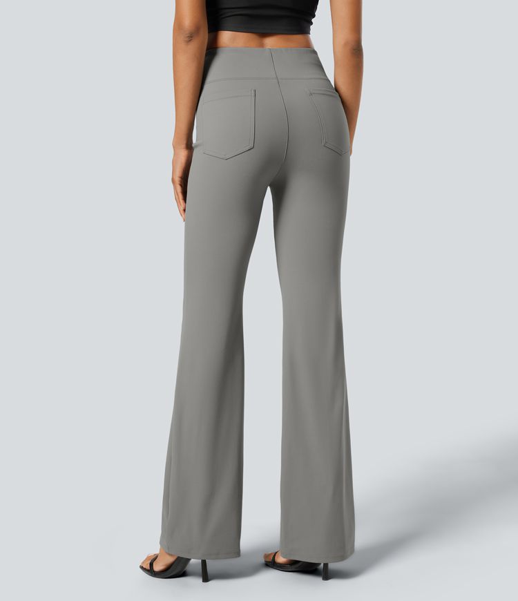 Womens High Waisted Flare Work Pants