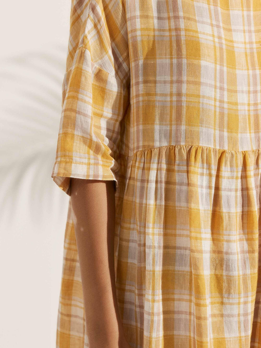 Womens Linen A Line Midi Dress
