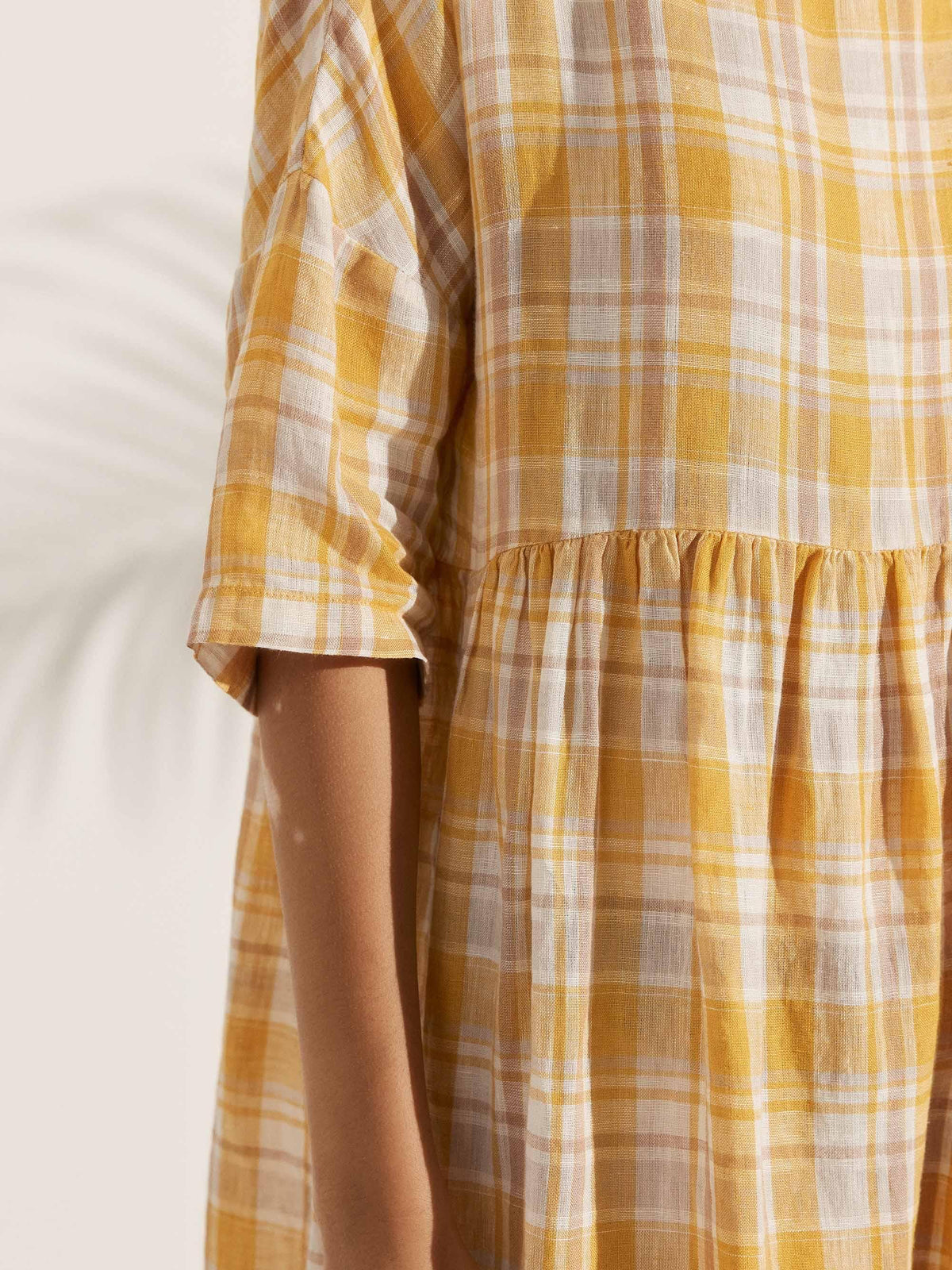 Womens Linen A Line Midi Dress