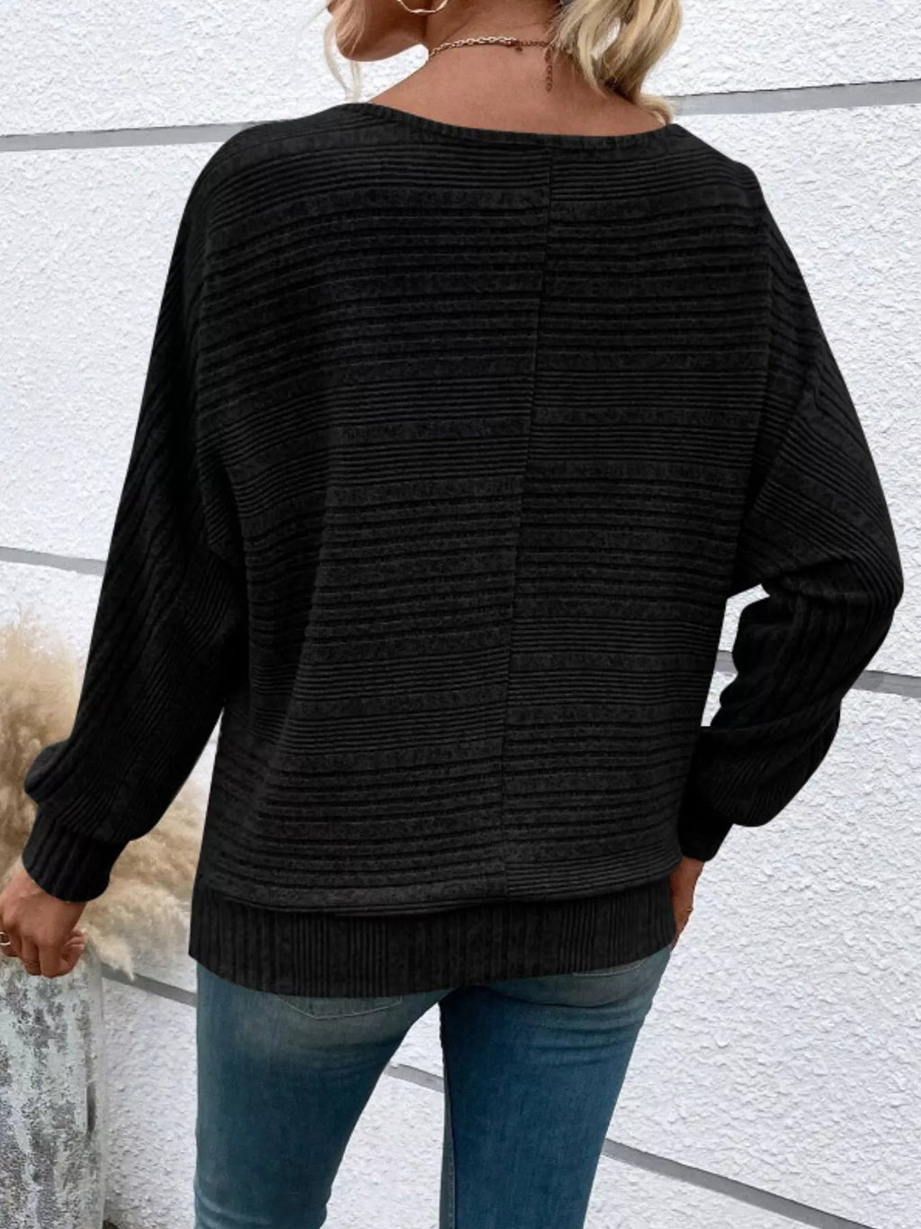 Womens Ribbed Long Sleeve Top