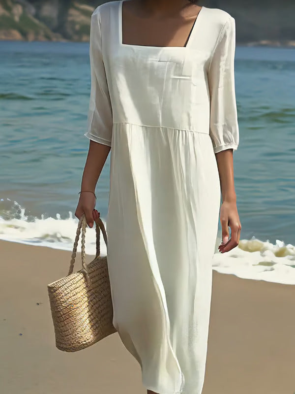 Womens White Embroidered Dress