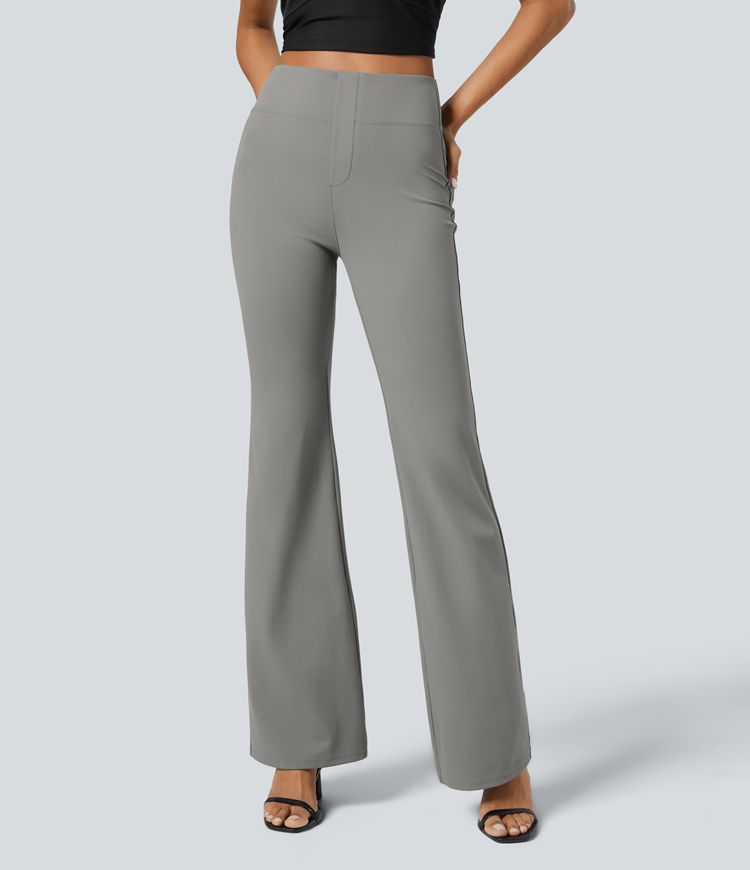 Womens High Waisted Flare Work Pants
