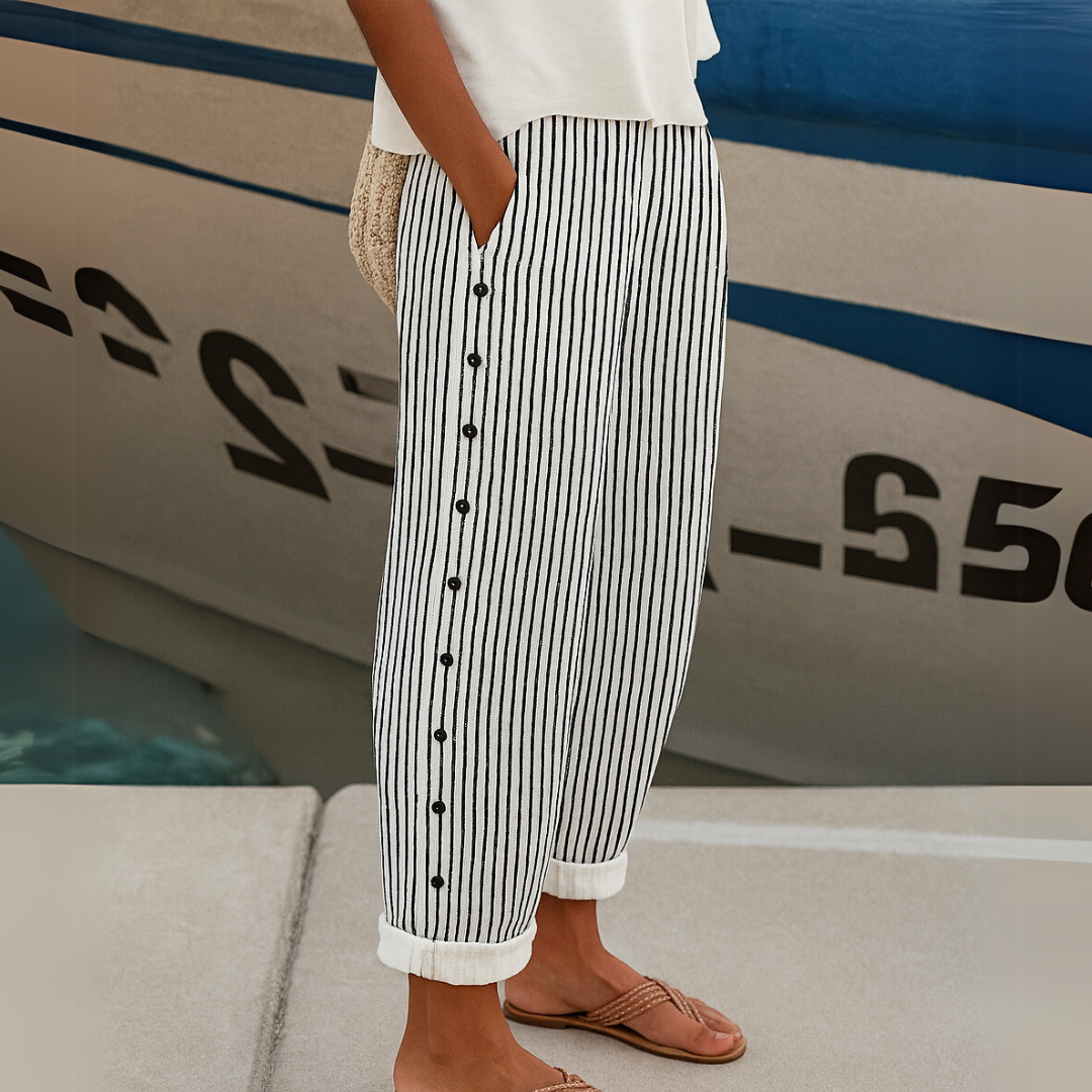 Womens High Waisted Striped Pants