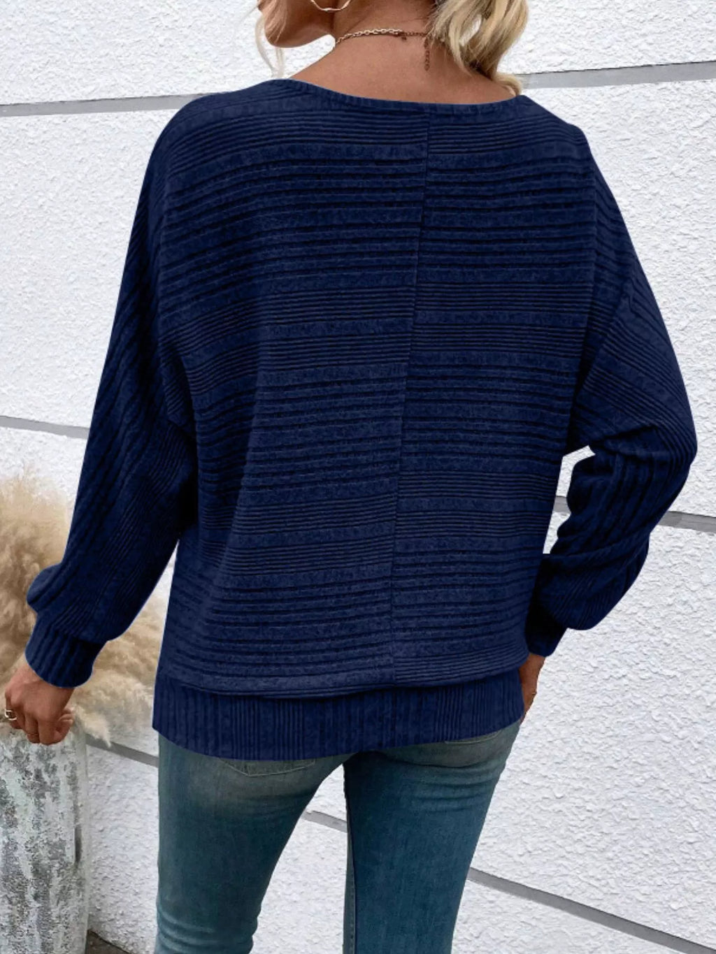 Womens Ribbed Long Sleeve Top