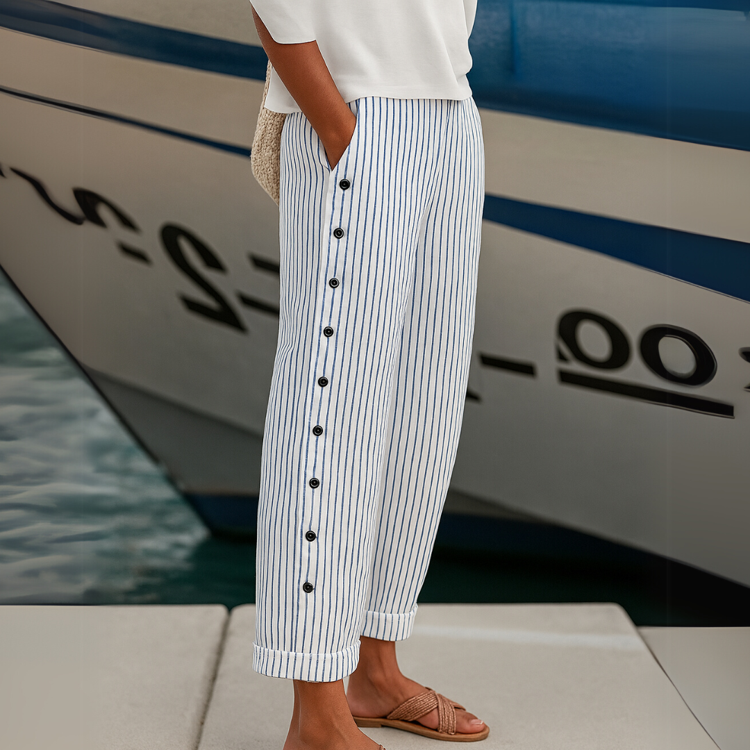 Womens High Waisted Striped Pants