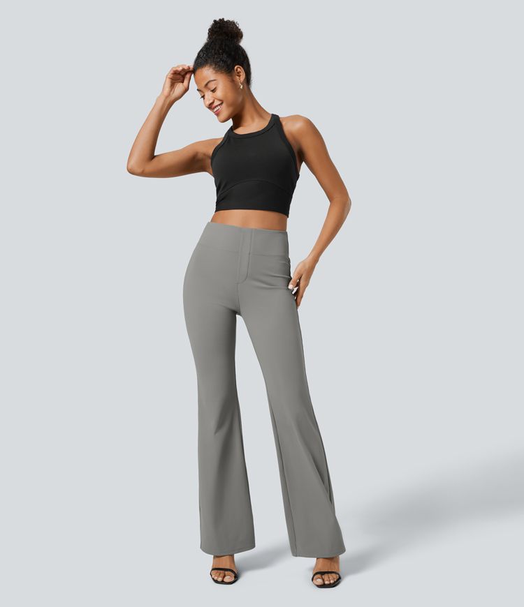Womens High Waisted Flare Work Pants