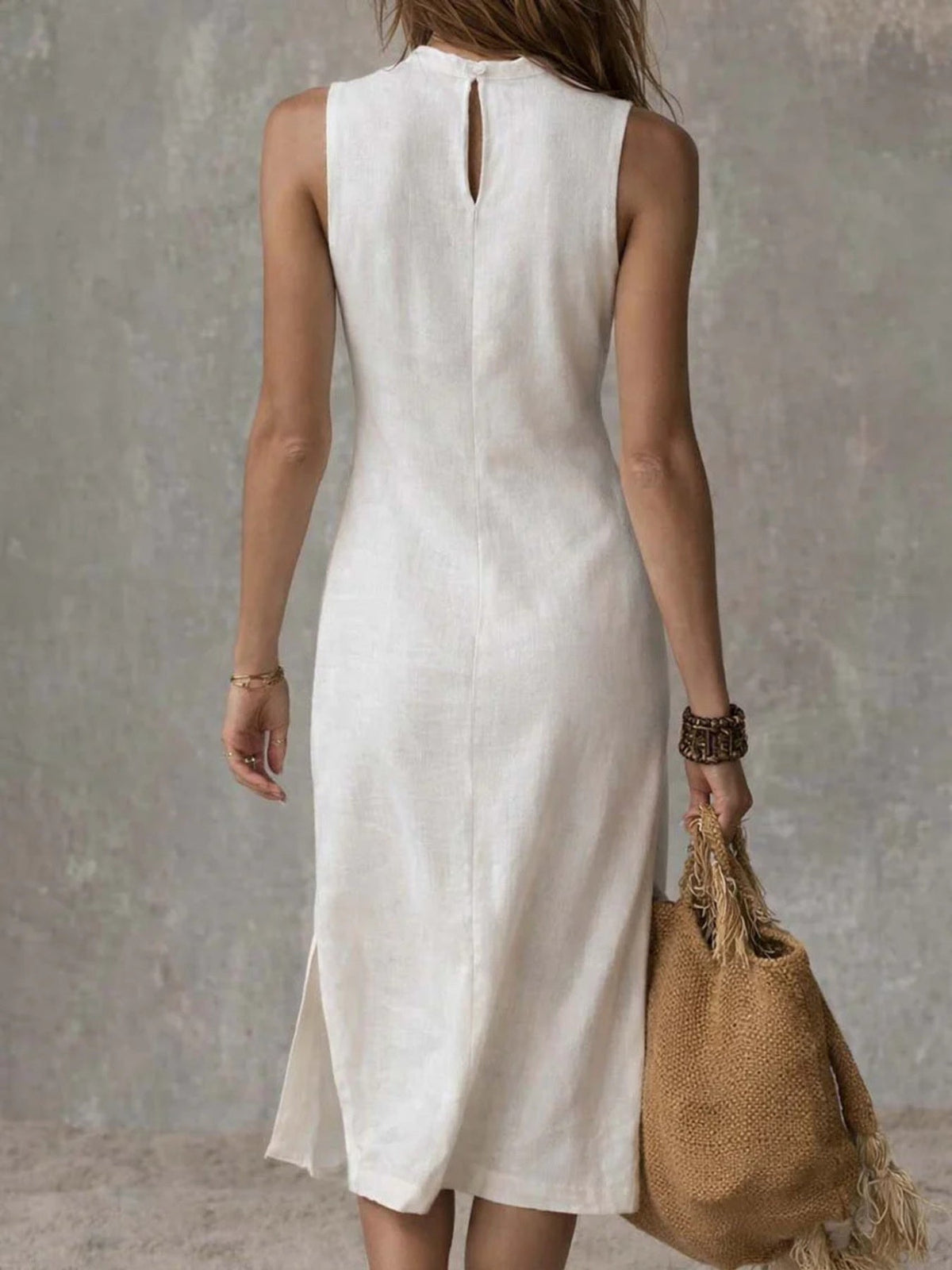 Womens Plus Size Midi Dress with Slit