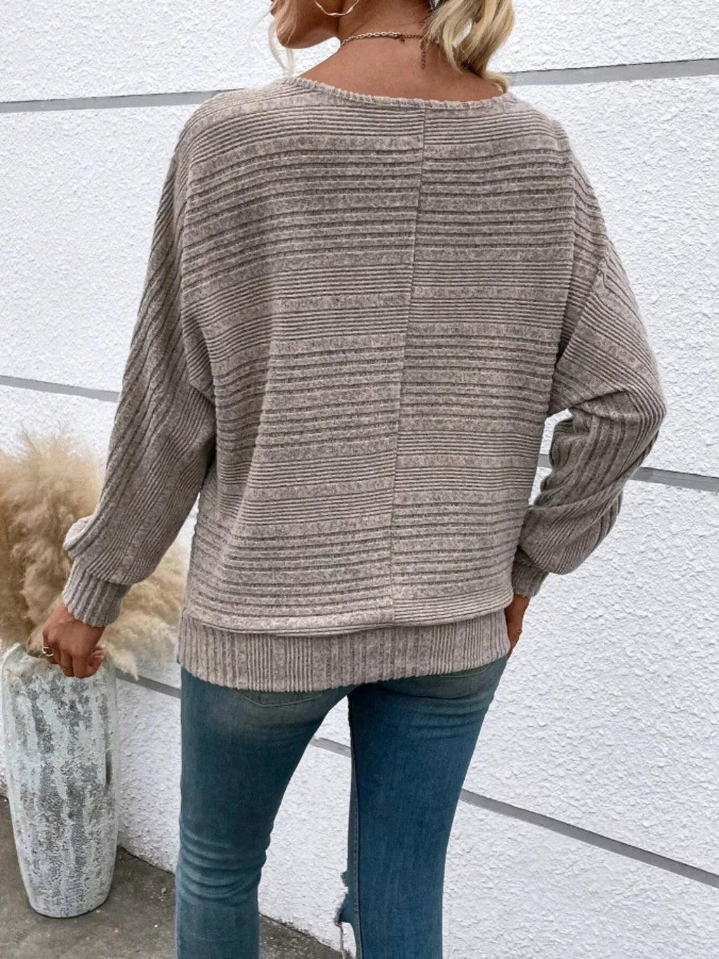 Womens Ribbed Long Sleeve Top