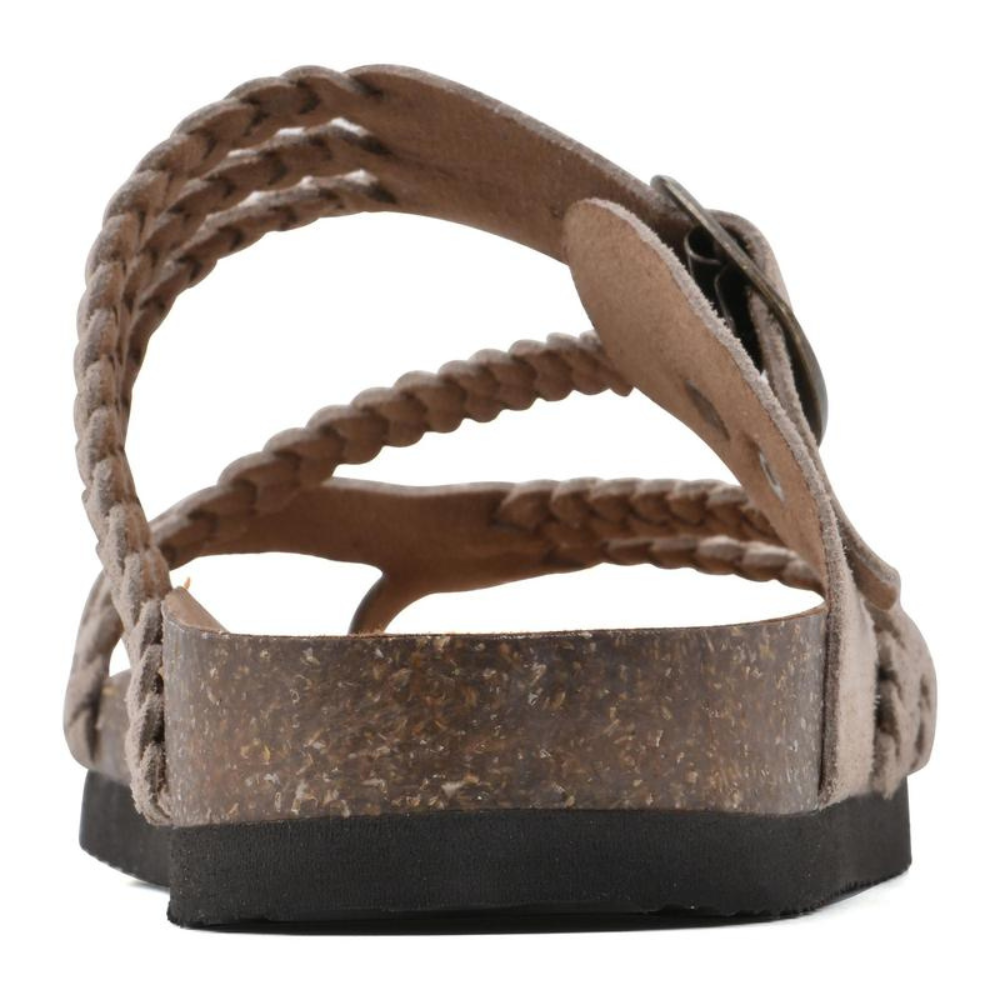Womens Braided Cork Sandals with Adjustable Buckle