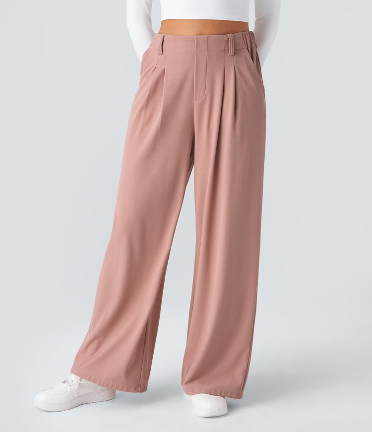 Womens High Waisted Wide Leg Work Pants