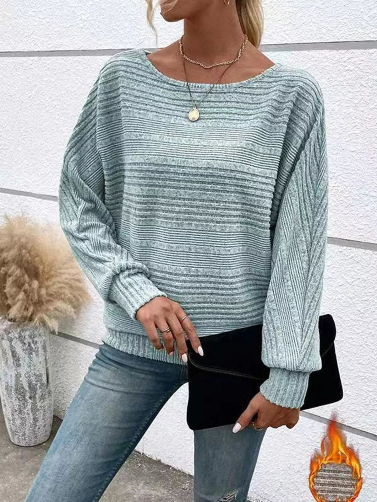 Womens Ribbed Long Sleeve Top