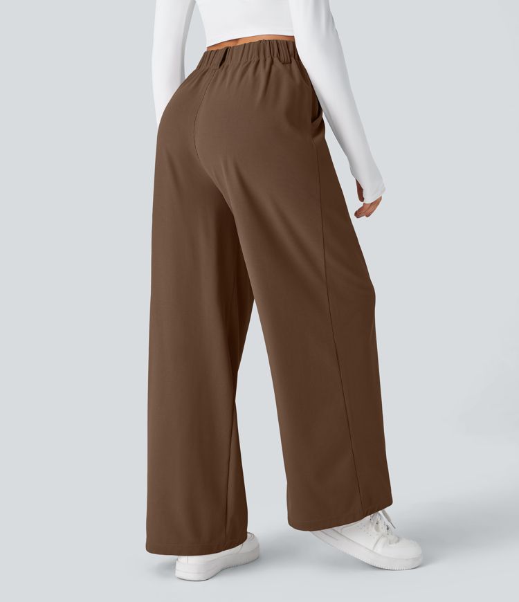 Womens High Waisted Wide Leg Work Pants