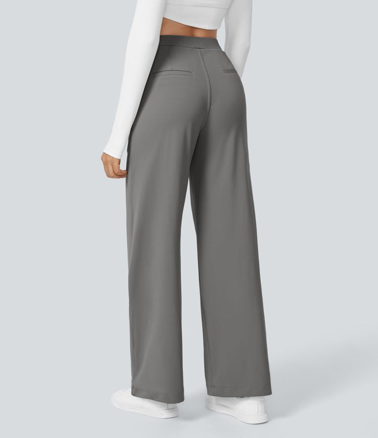 Womens High Waisted Straight Leg Work Pants