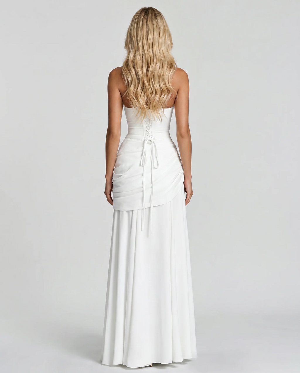 Womens Ruched Bodycon Maxi Dress
