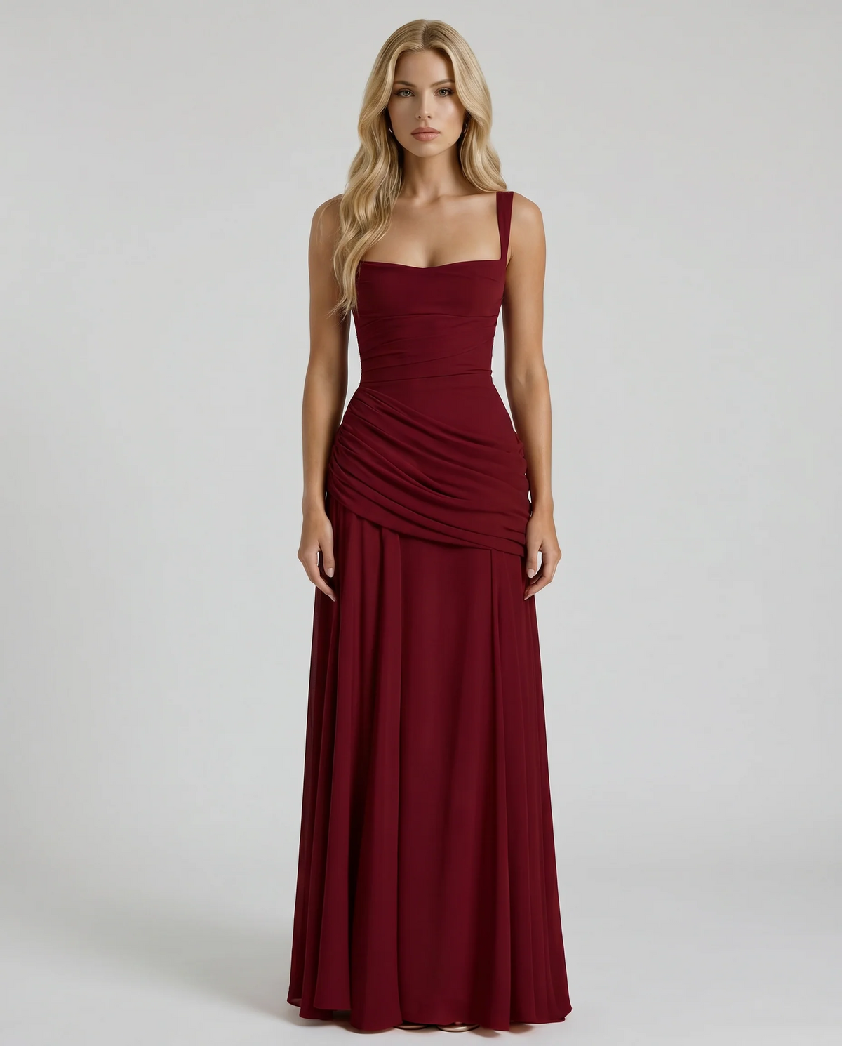 Womens Ruched Bodycon Maxi Dress