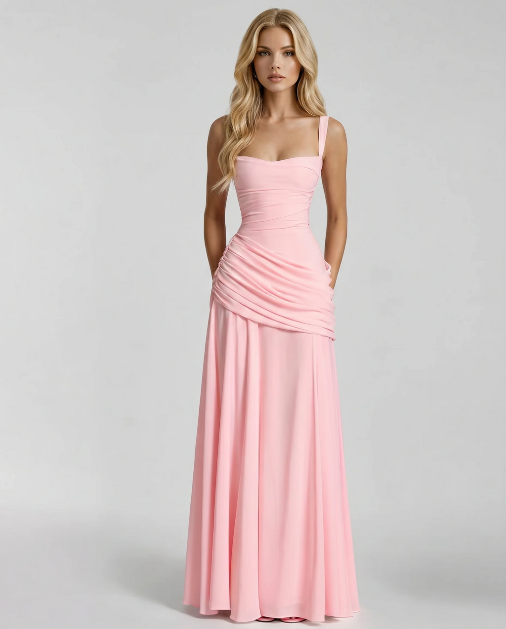 Womens Ruched Bodycon Maxi Dress