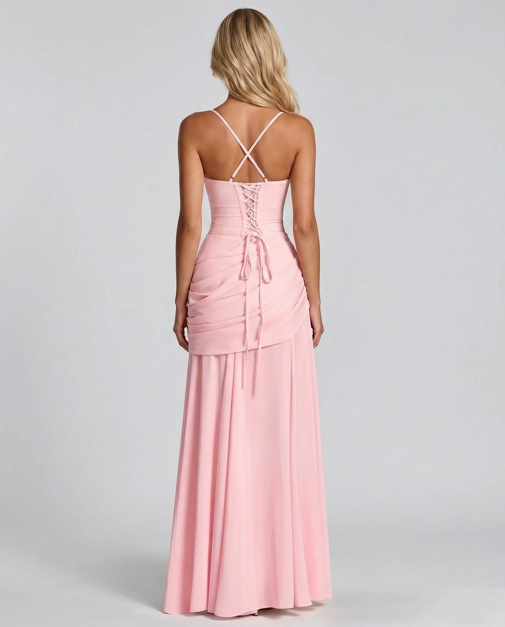 Womens Ruched Bodycon Maxi Dress