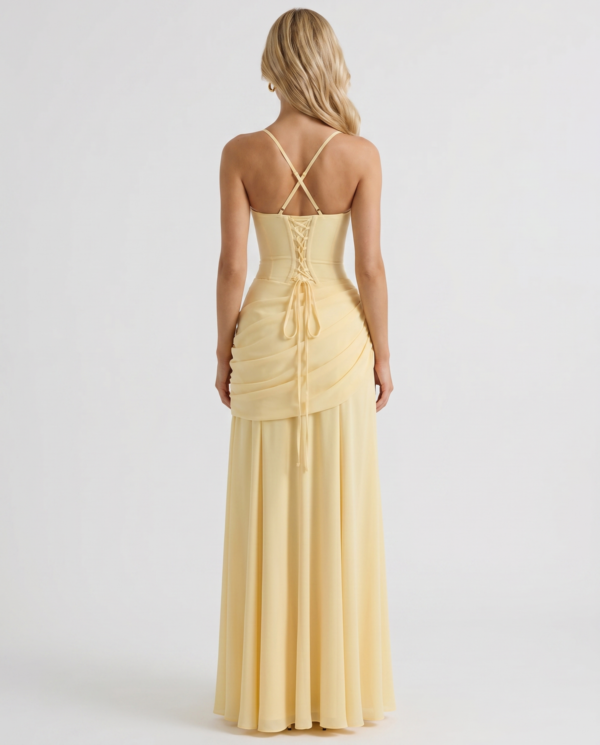 Womens Ruched Bodycon Maxi Dress