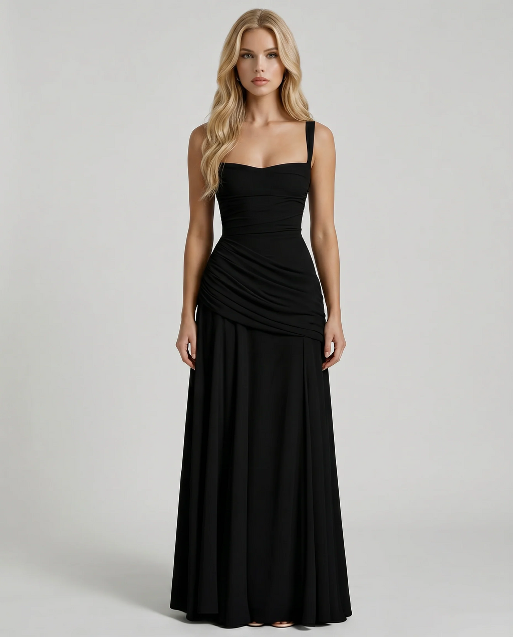 Womens Ruched Bodycon Maxi Dress