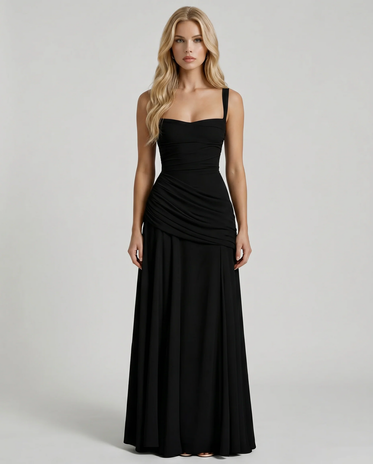 Womens Ruched Bodycon Maxi Dress