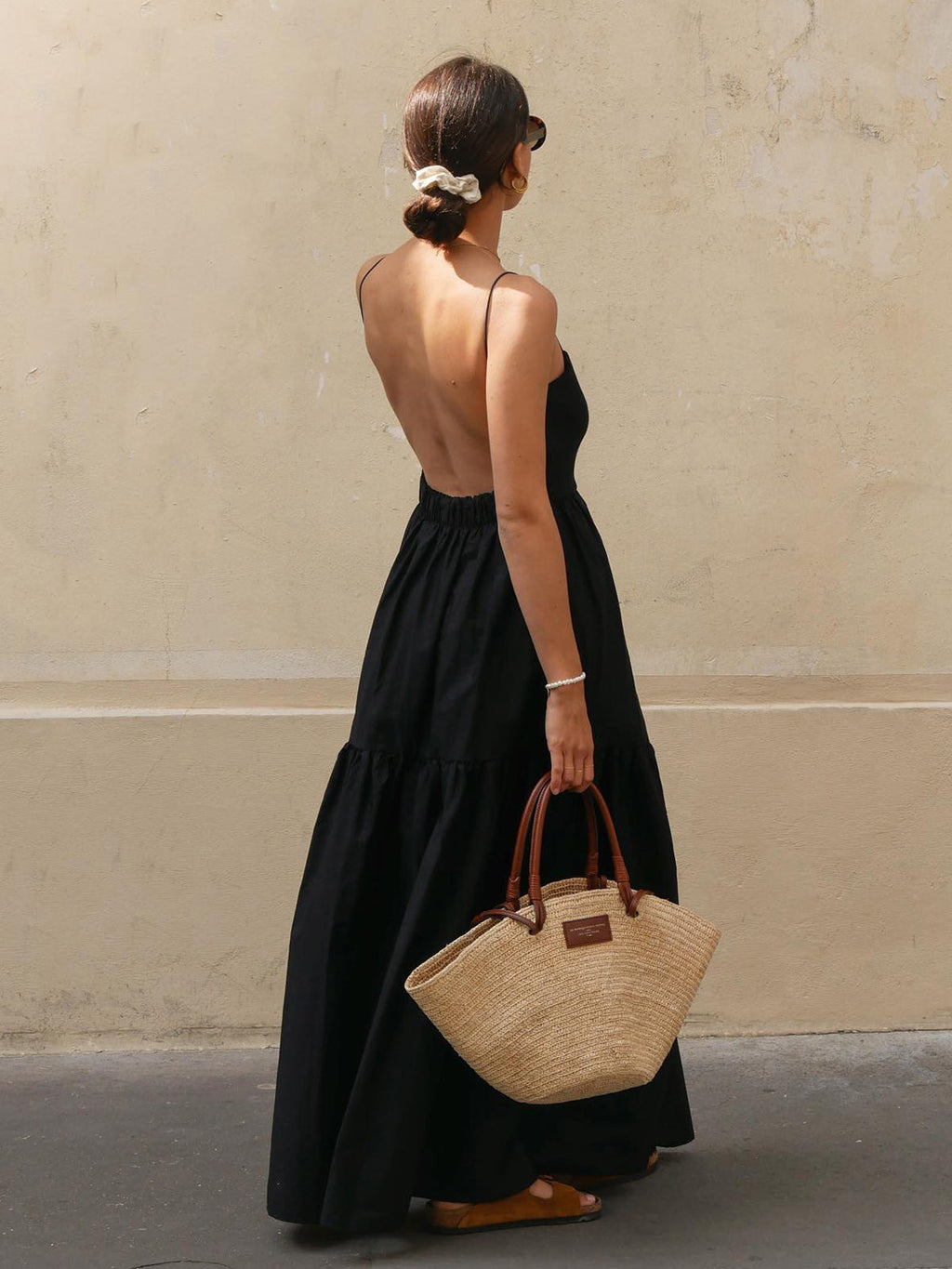 Womens Sleeveless Backless Maxi Dress