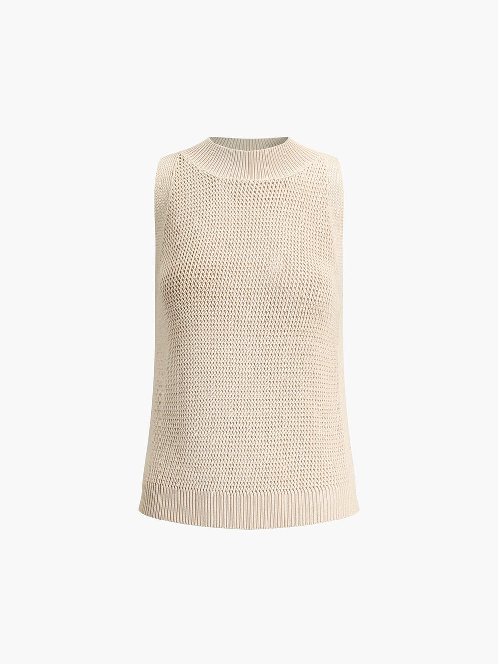 Womens Knit Tank Top with Crew Neck