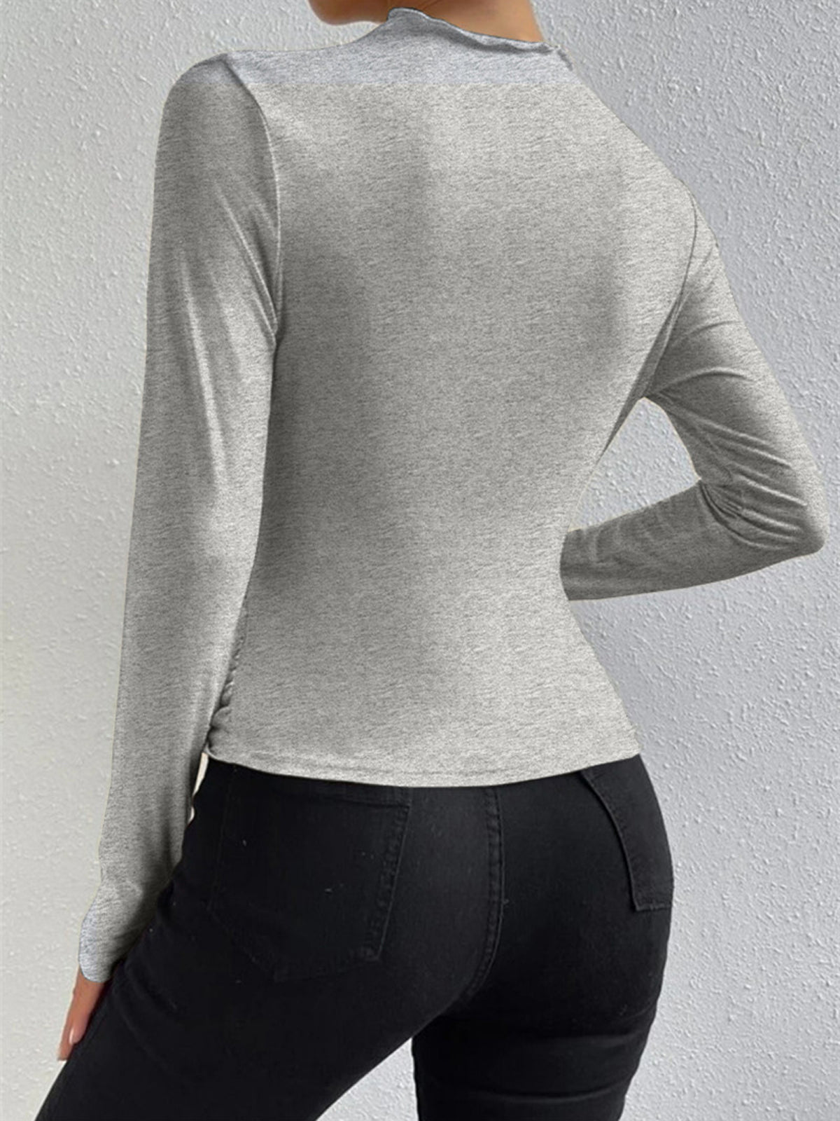 Womens Ruched Long Sleeve Top