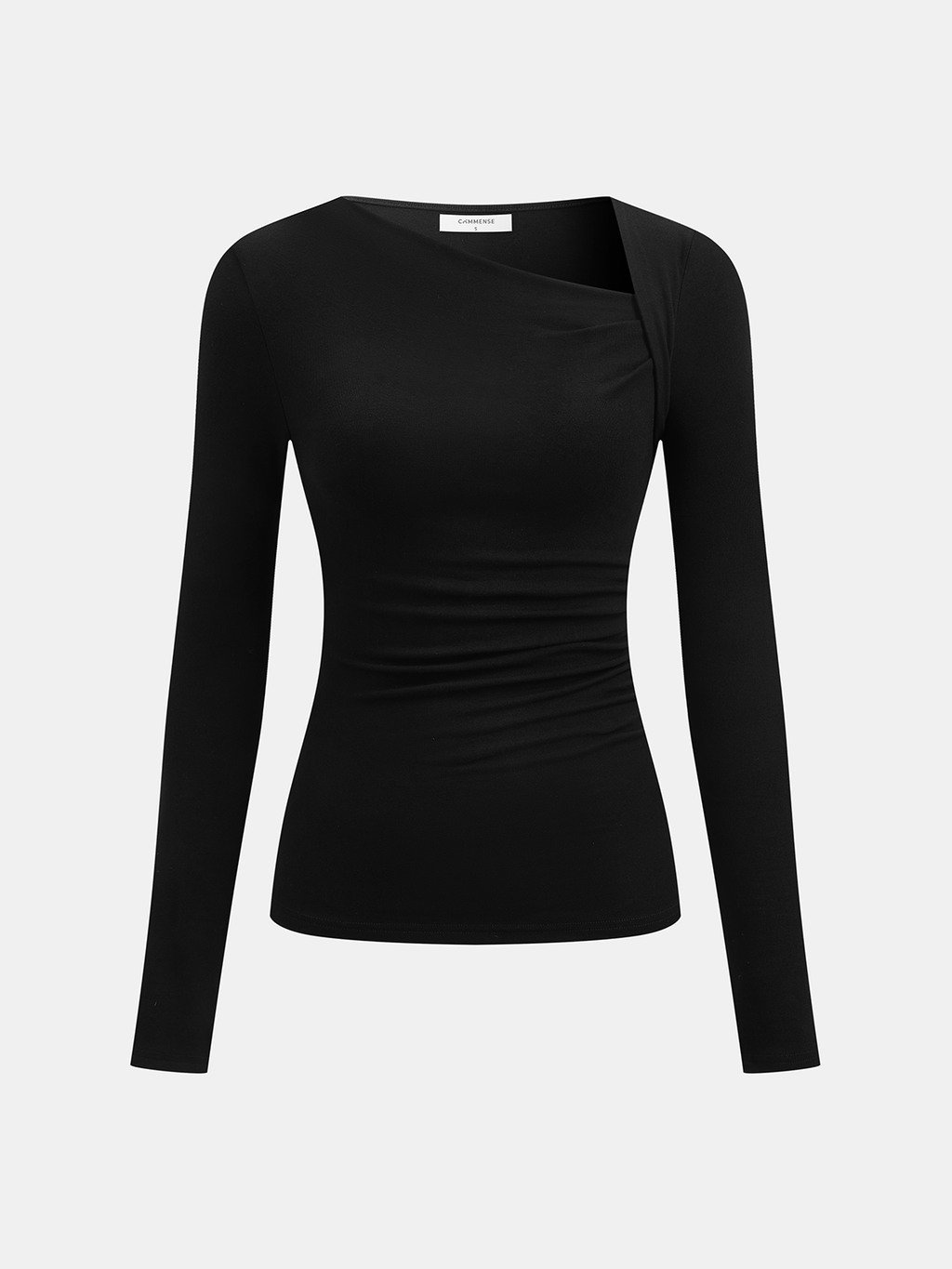 Womens Asymmetric Neck Long Sleeve Top