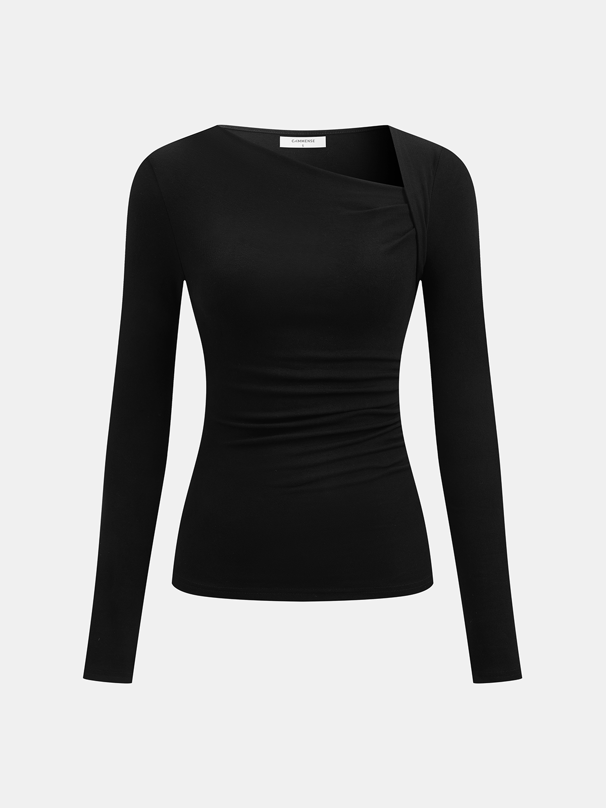 Womens Asymmetric Neck Long Sleeve Top