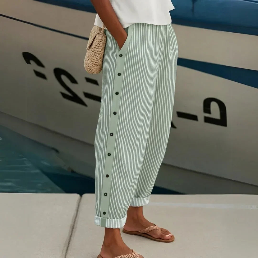 Womens High Waisted Striped Pants