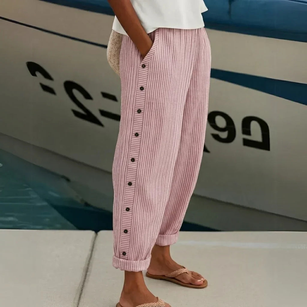 Womens High Waisted Striped Pants