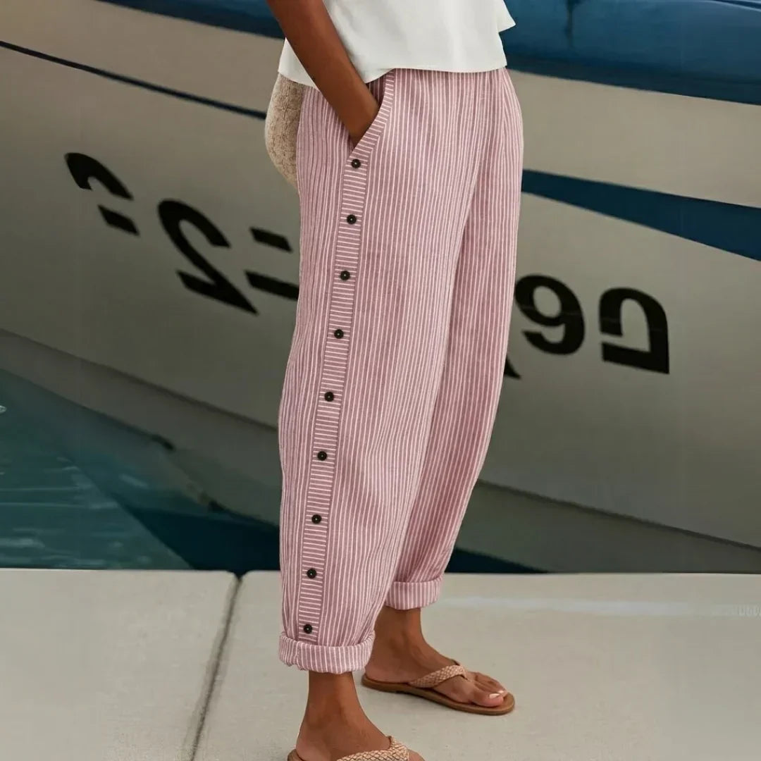 Womens High Waisted Striped Pants