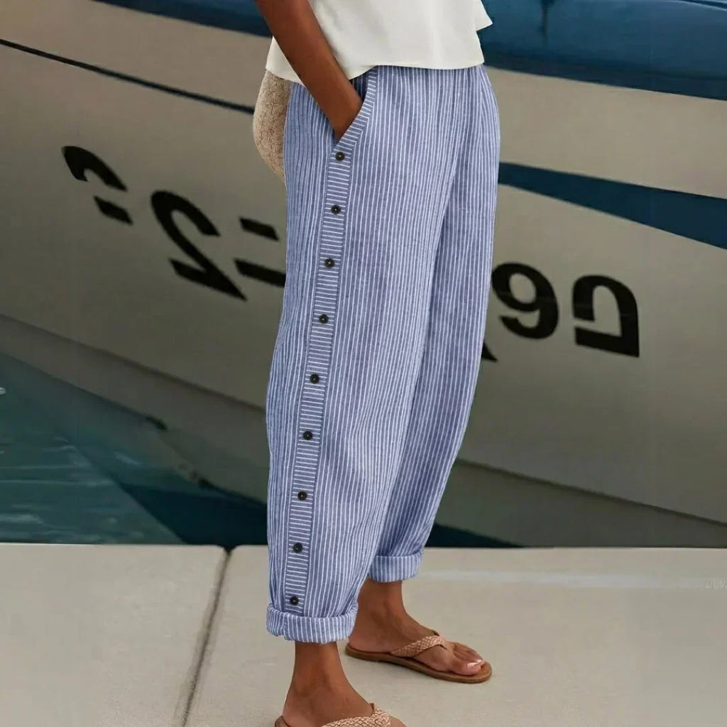 Womens High Waisted Striped Pants