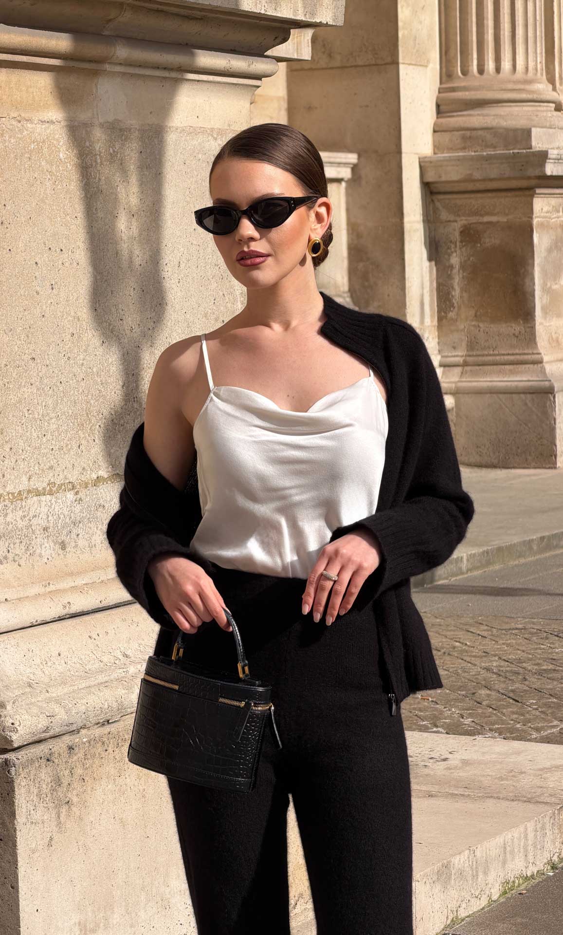 Womens Silk Camisole with Cowl Neck