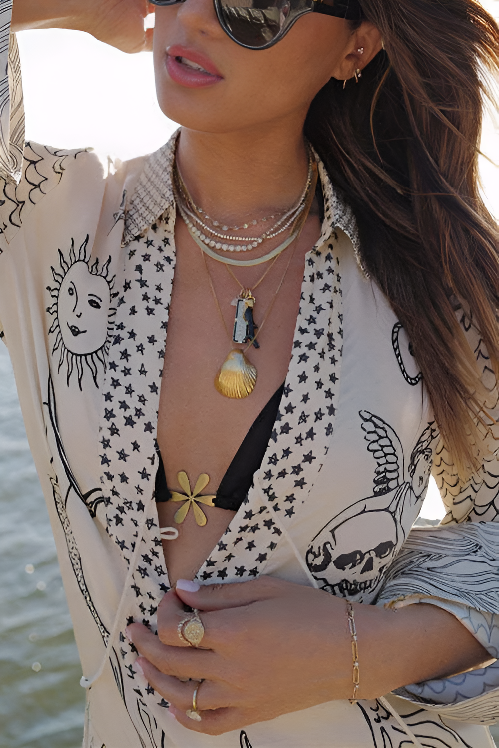 Womens Nautical Print Two Piece Set