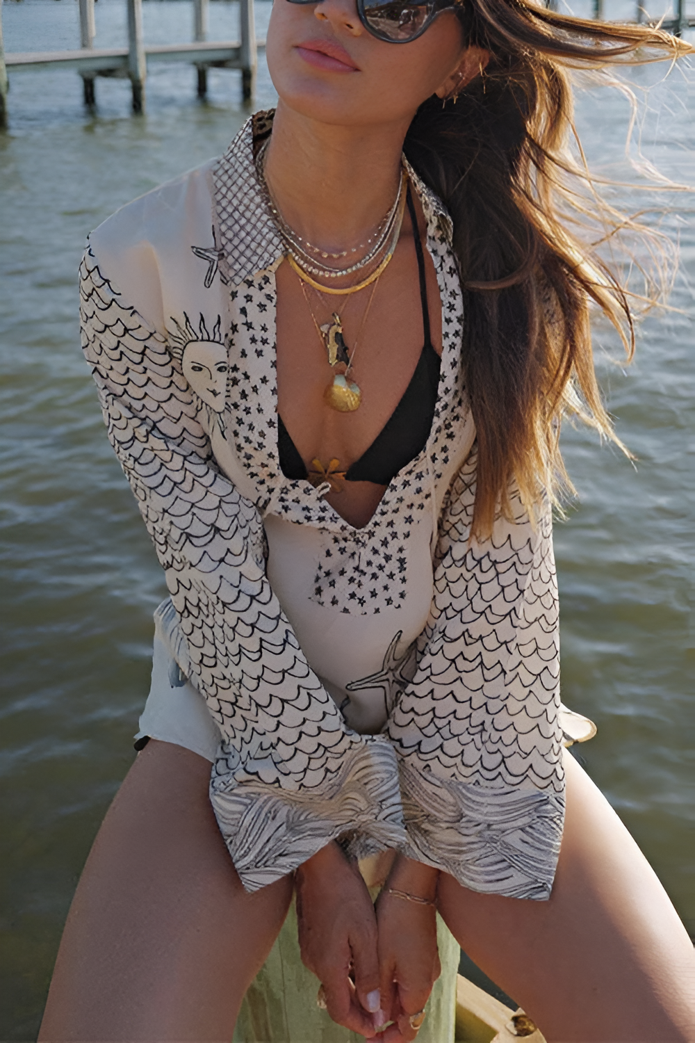 Womens Nautical Print Two Piece Set