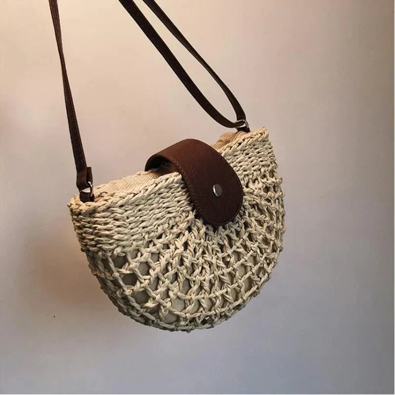 Elegant Crossbody Bag for Women with Braided Web Design