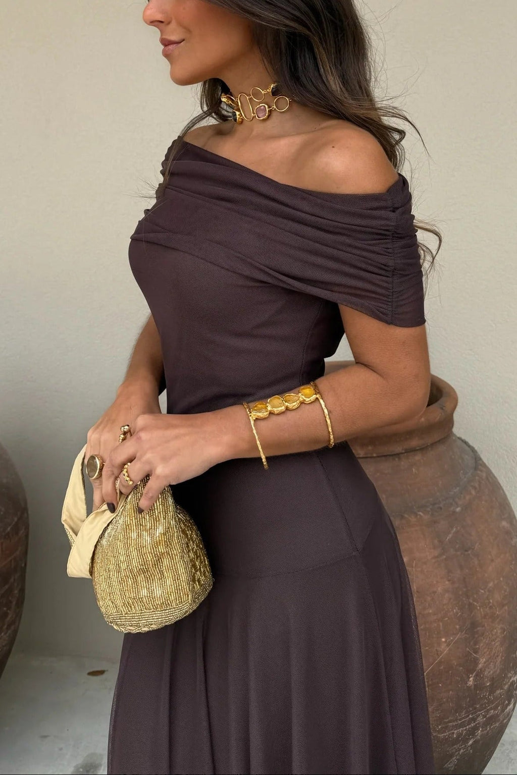 Womens One Shoulder Maxi Dress