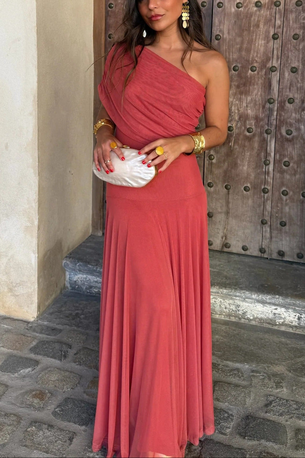 Womens One Shoulder Maxi Dress