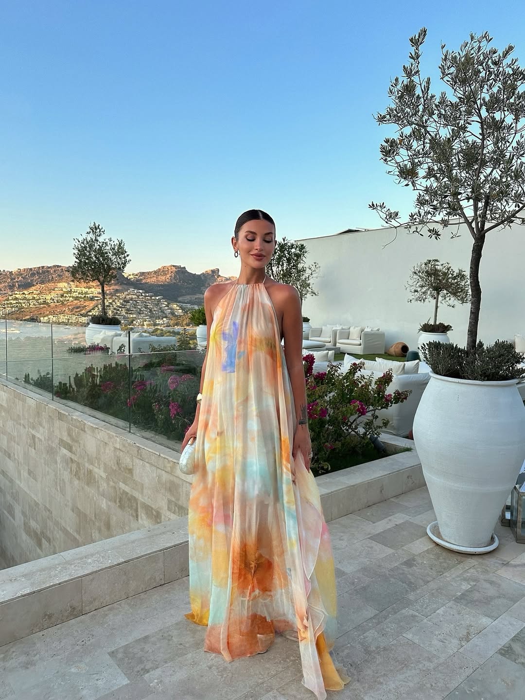 Womens Halter Maxi Wedding Guest Dress