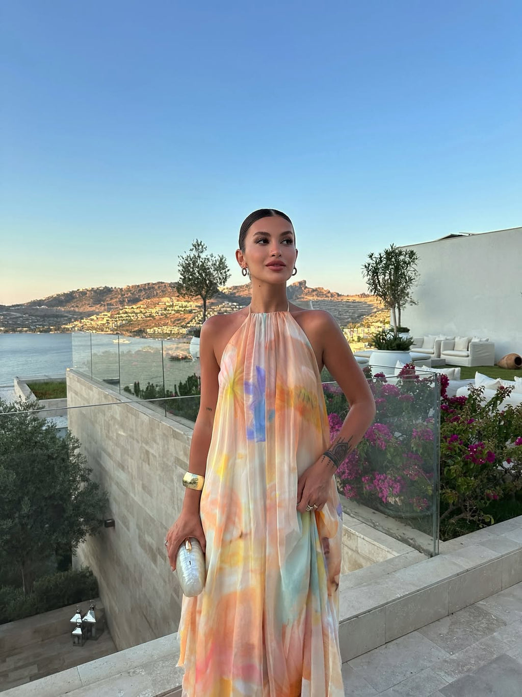 Womens Halter Maxi Wedding Guest Dress