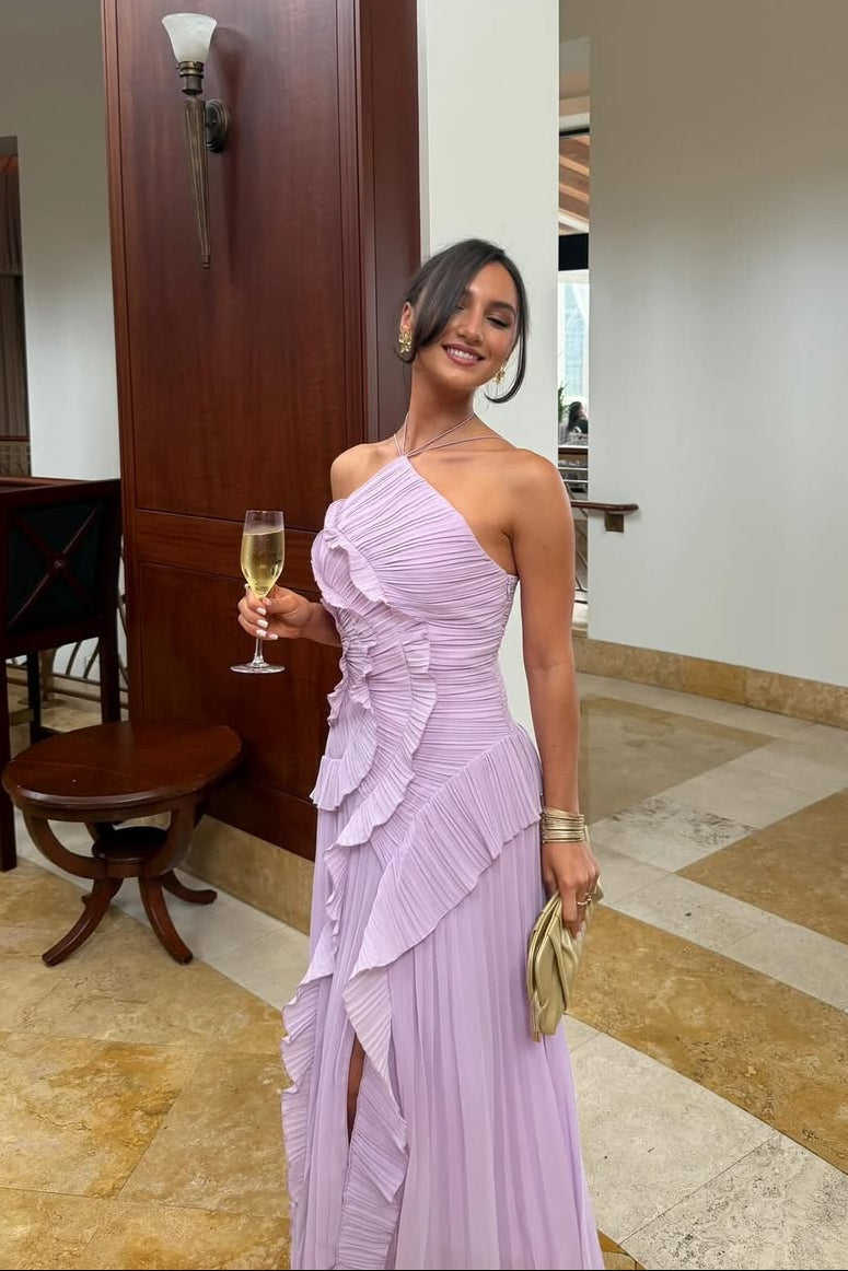 Womens Pleated Midi Wedding Guest Dress