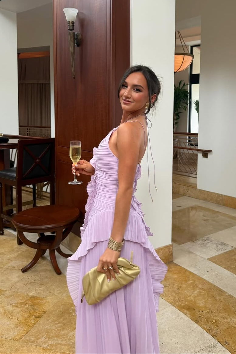 Womens Pleated Midi Wedding Guest Dress