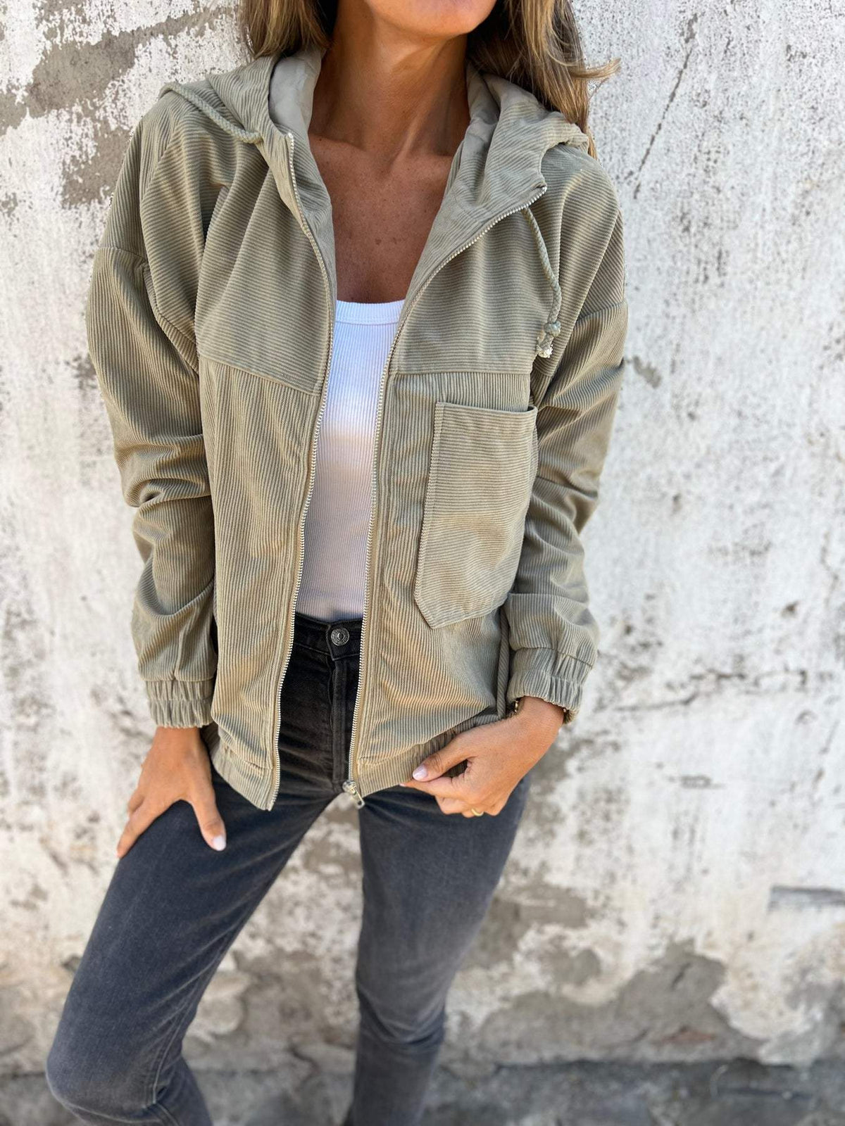Womens Hooded Full Zip Jacket