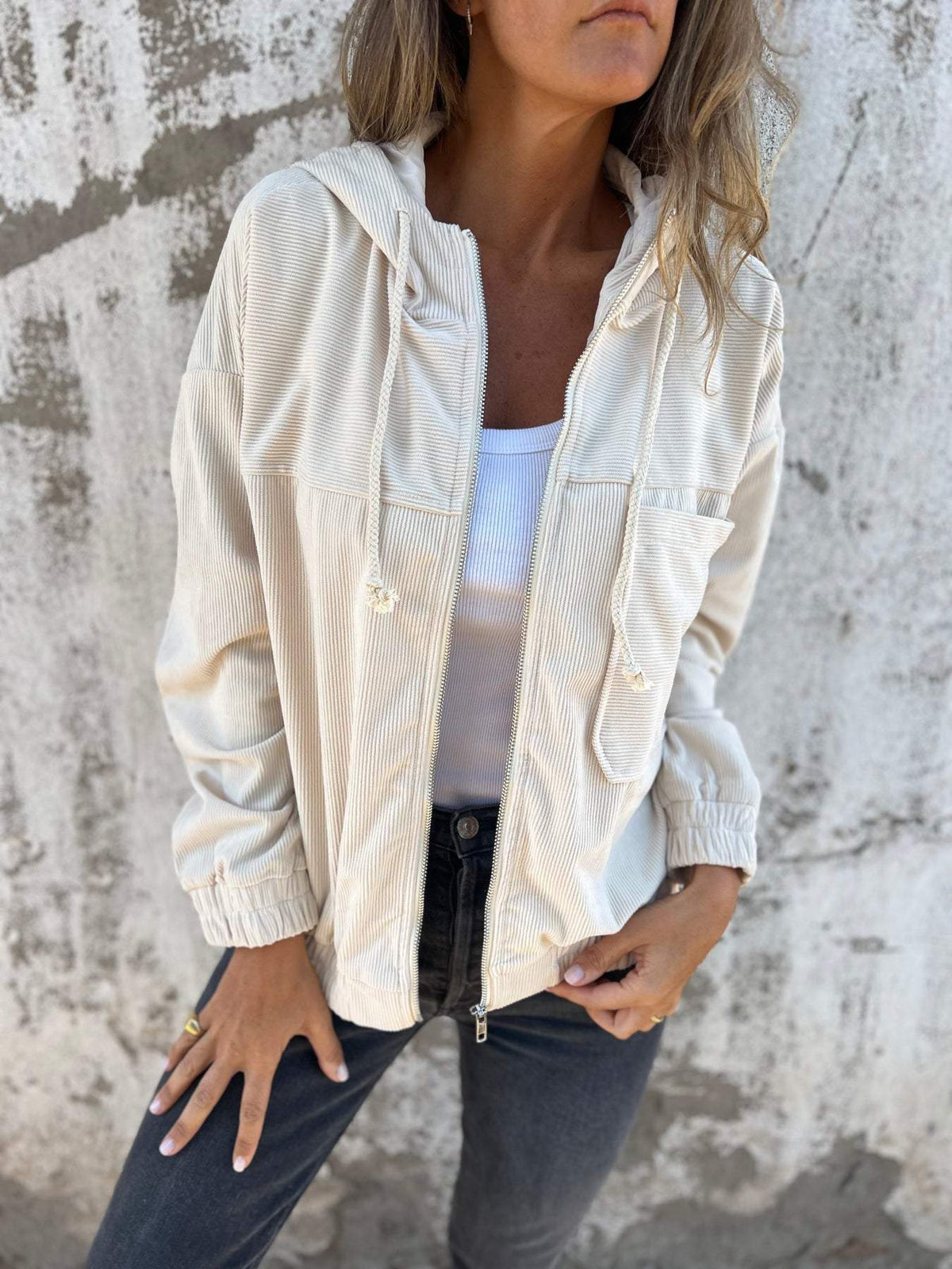 Womens Hooded Full Zip Jacket
