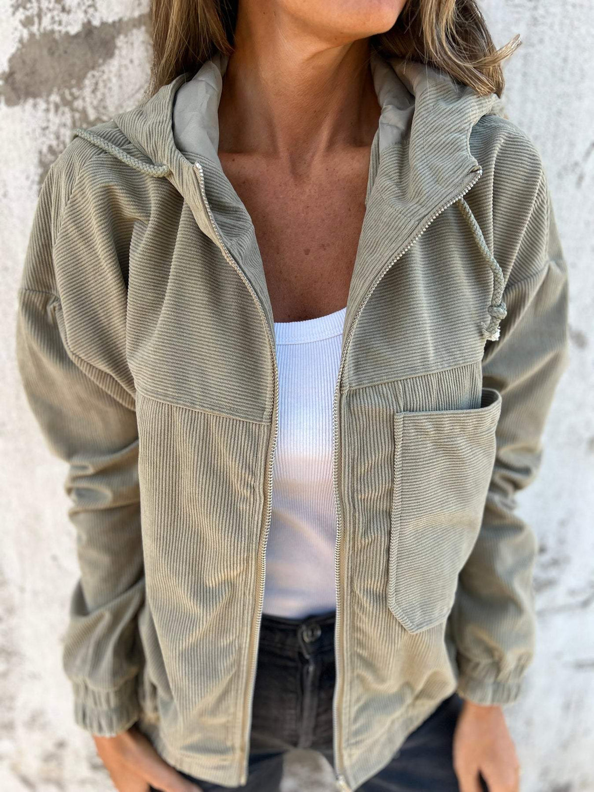 Womens Hooded Full Zip Jacket