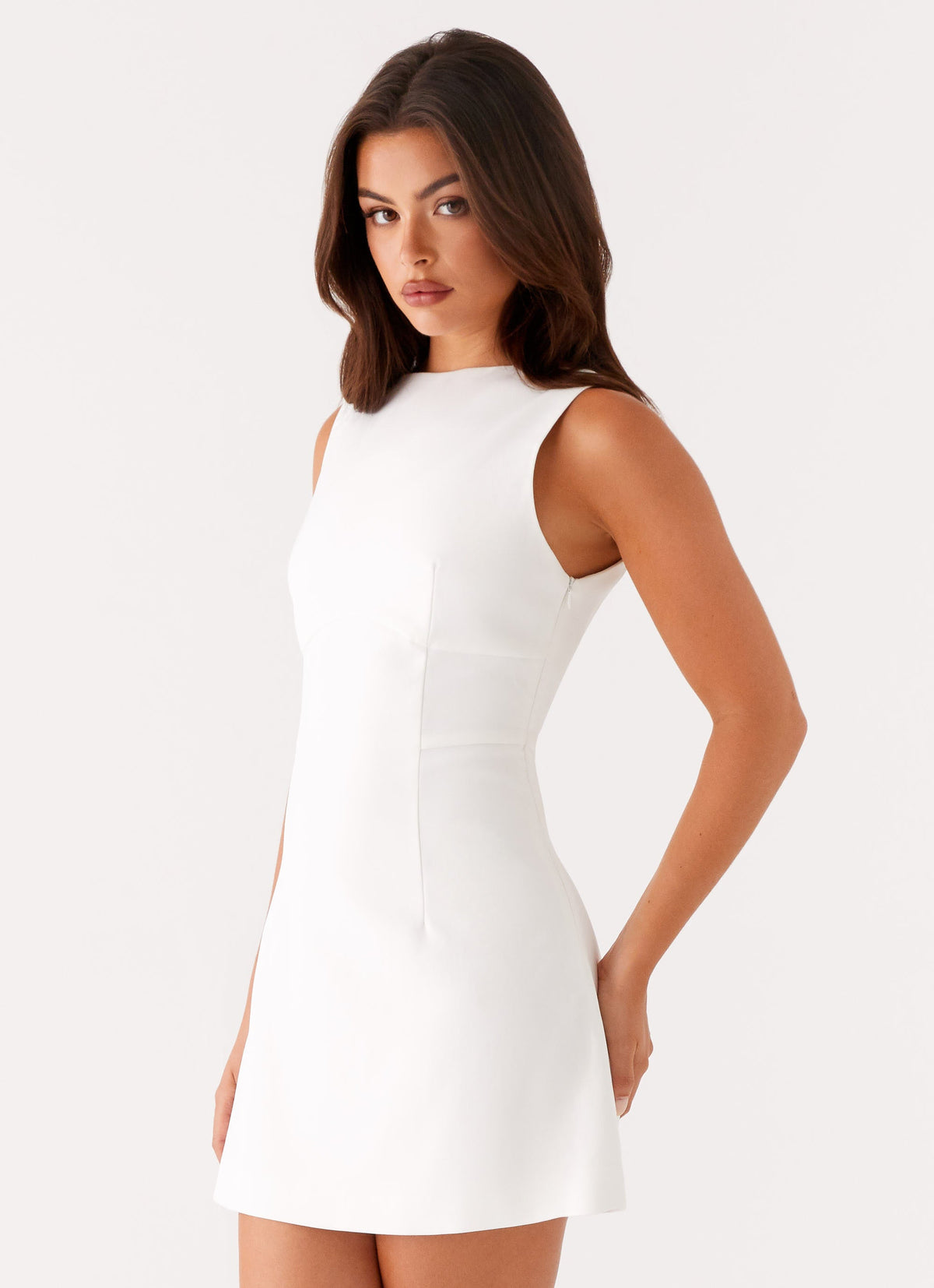 Womens Deep V Back Mini Dress