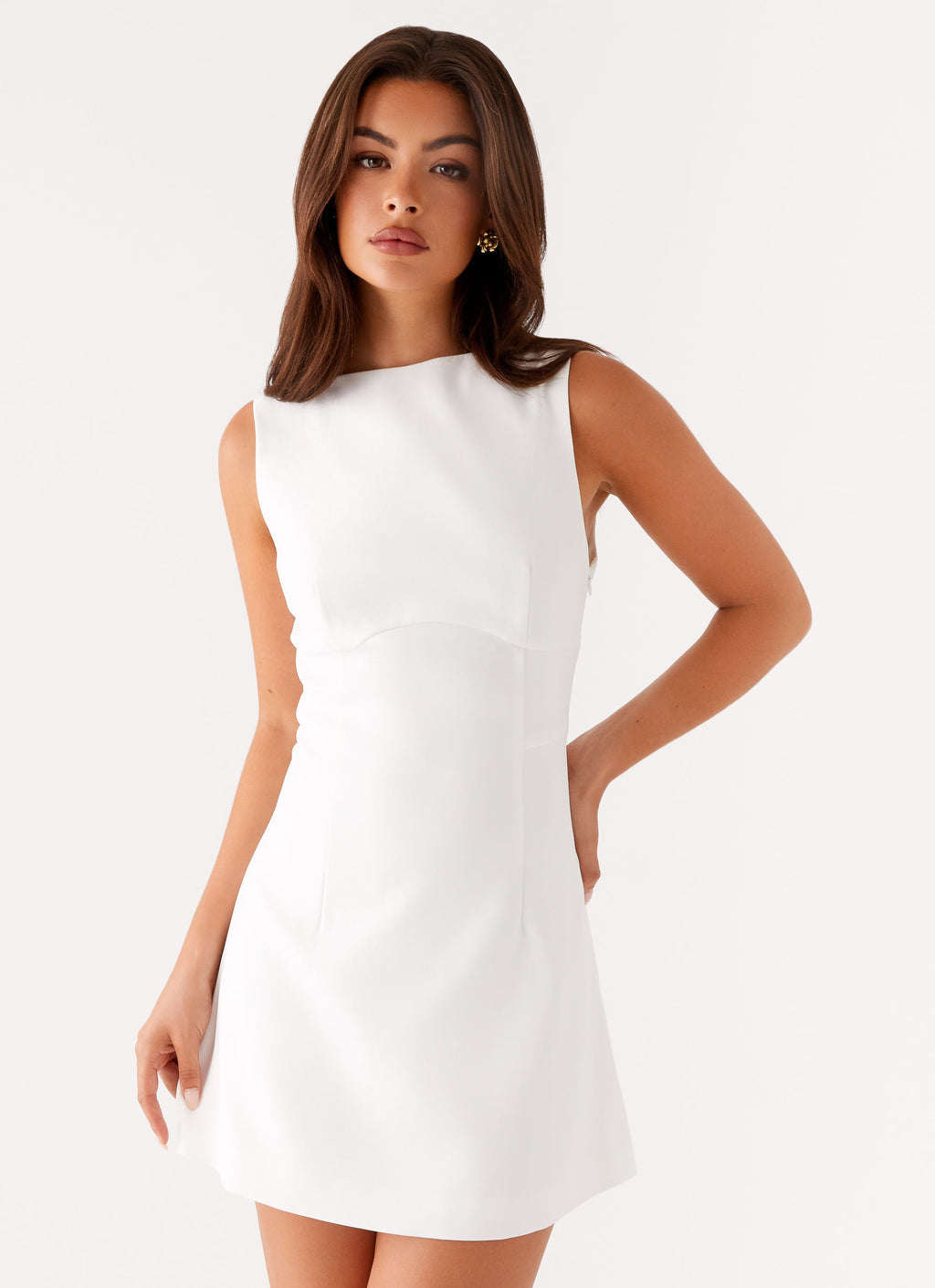 Womens Deep V Back Mini Dress